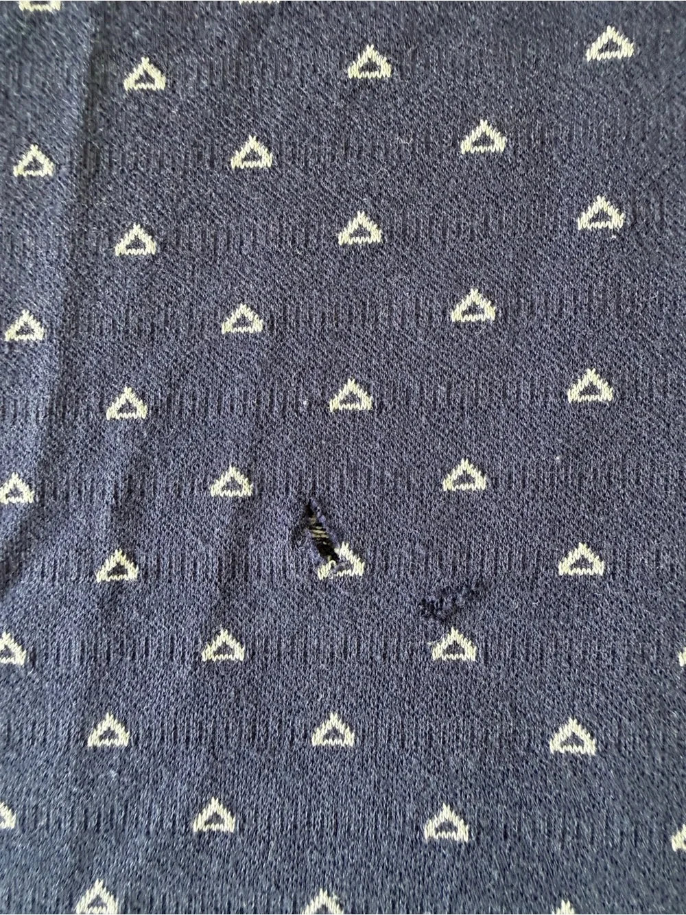 Ralph Lauren Navy Polo with White Micro Triangle Print